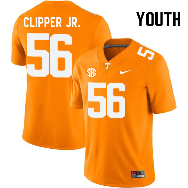 Youth #56 Mo Clipper Jr. Tennessee Volunteers College Football Jerseys Stitched Sale-Orange